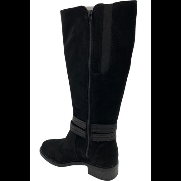 Clarks Maye Shine Riding Boots Black Suede - Wide - Picture 3 of 3
